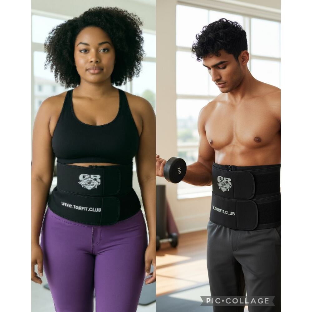 Men's Women's Sweat Body Shaper Waist Trainer‎ Double-Pull Control Belt 5XL